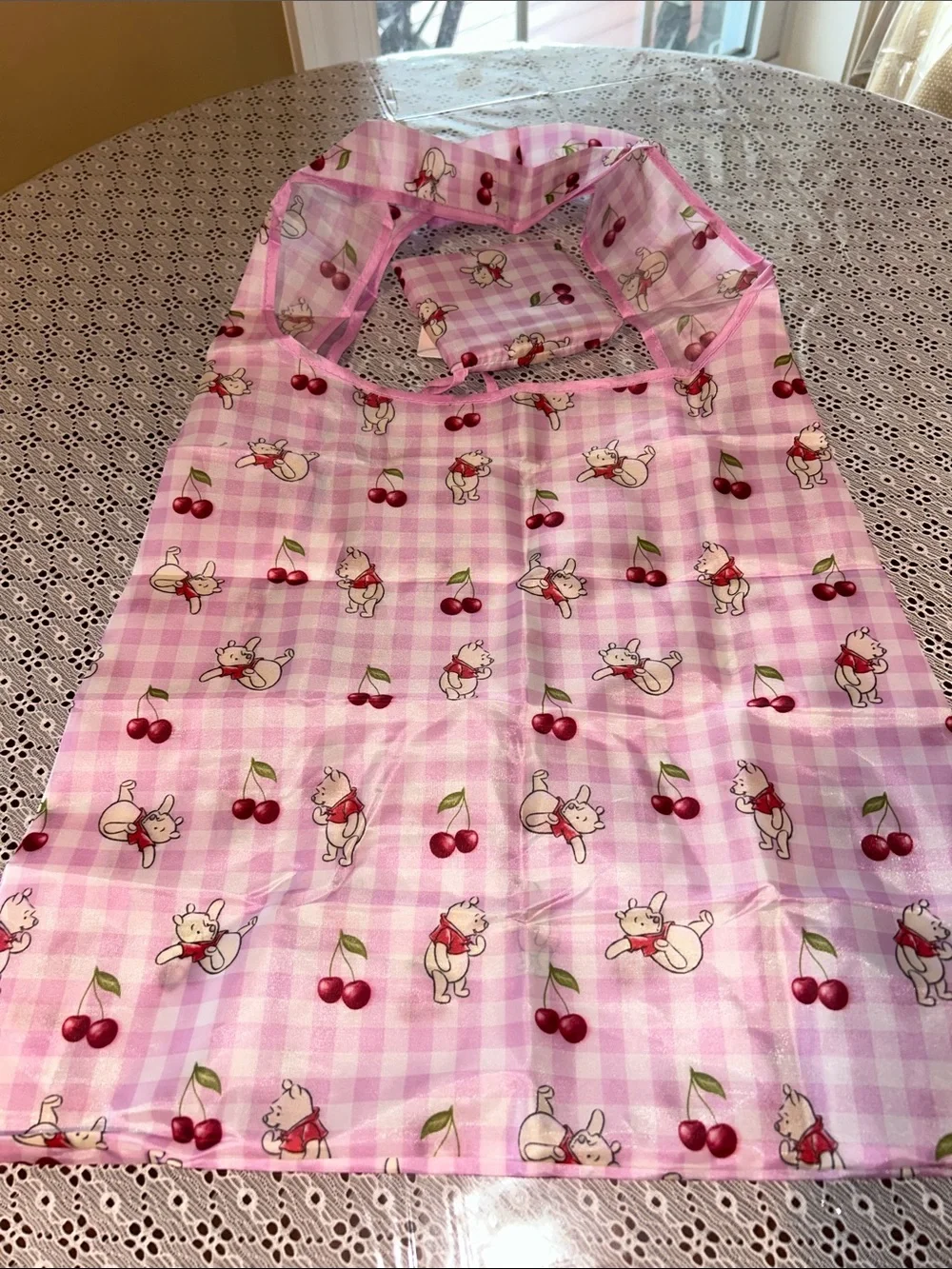 Winnie the Pooh& Cherry Pink Foldable Tote Bag
